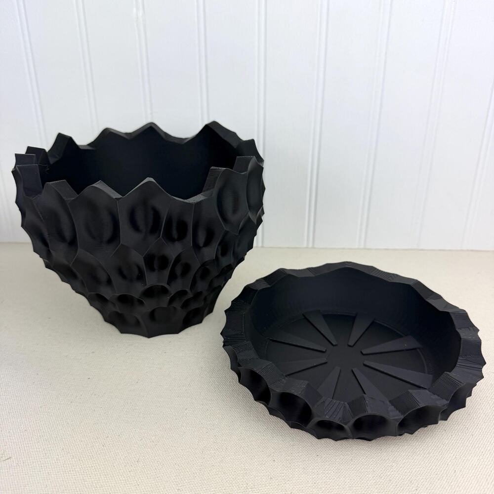 Bane Planter, Indoor Flower Pot, Tabletop Planter, Sculpted Geometric Pattern - Picture 8 of 11